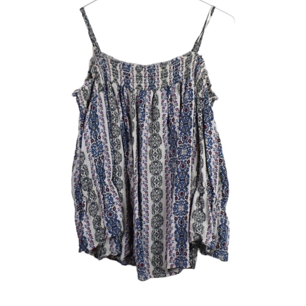 Cato Blouse 18/20W Womens Boho Peasant Cottage Core Printed Sleeveless Top